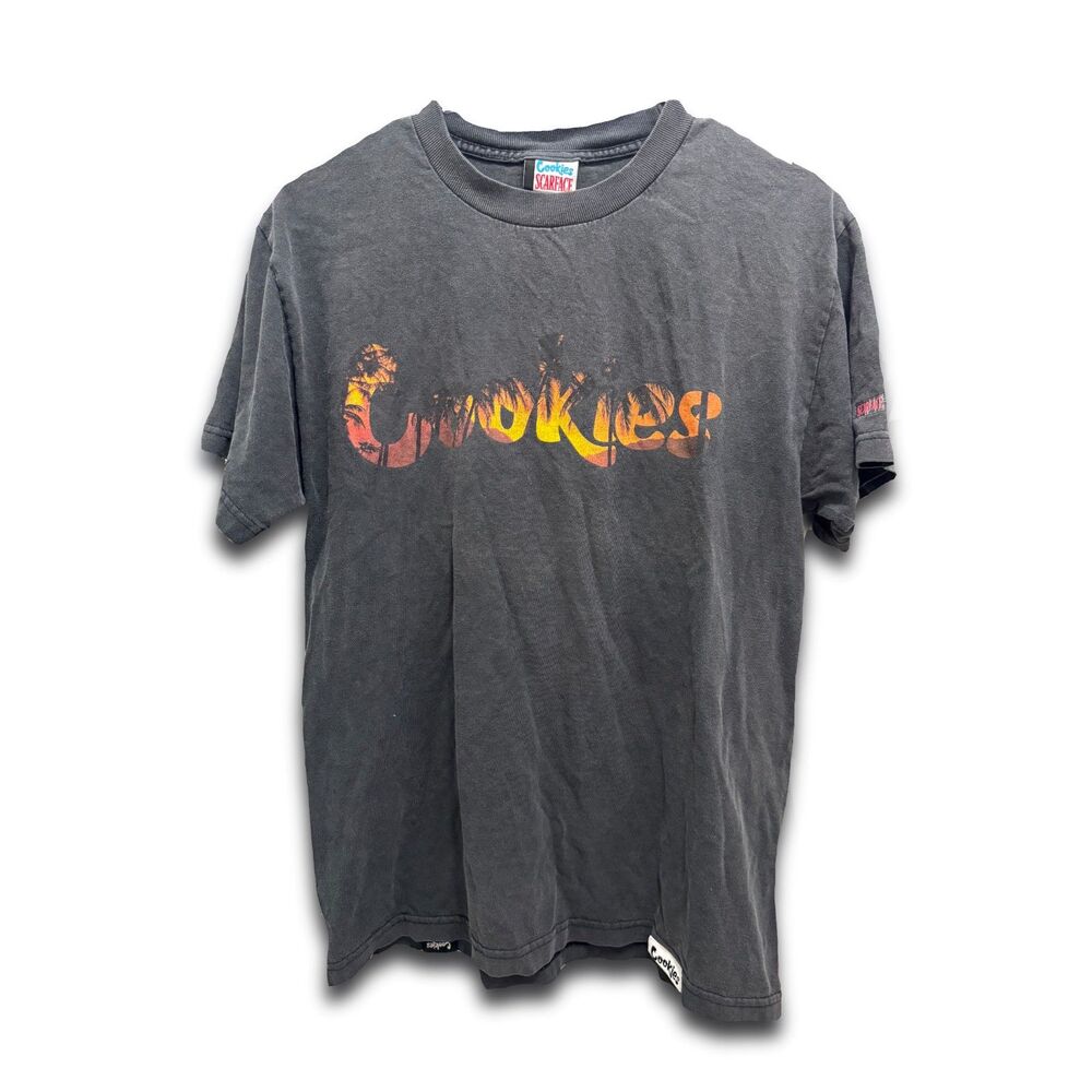 Cookies x Scarface Graphic T-Shirt Black Sunset Logo Mens Size Small